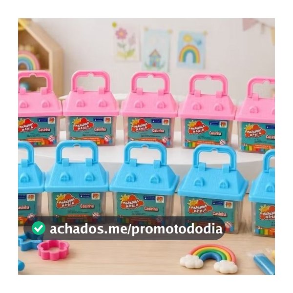 Kit 10 Maletinhas Casinha Massinha de Modelar 160 Peças 14 Massinhas por Casinha Lembrancinha Festa Aniversário