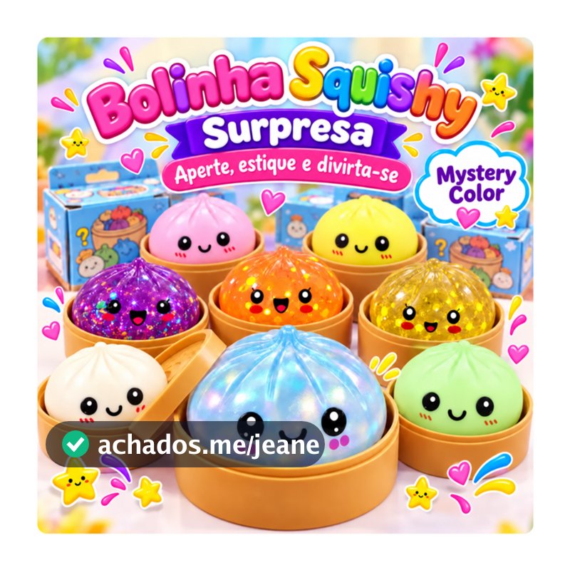 Squishy Dumpling Pão Bao Bolinho Surpresa Brinquedo Antiestresse Sensorial Fidget Toy Macio Mystery