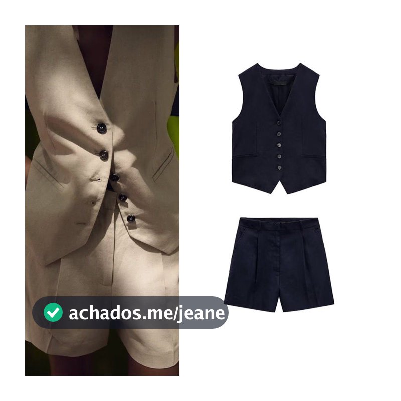 Shorts casuais de cintura alta de duas peças9929221 Colete Misturado9929321
