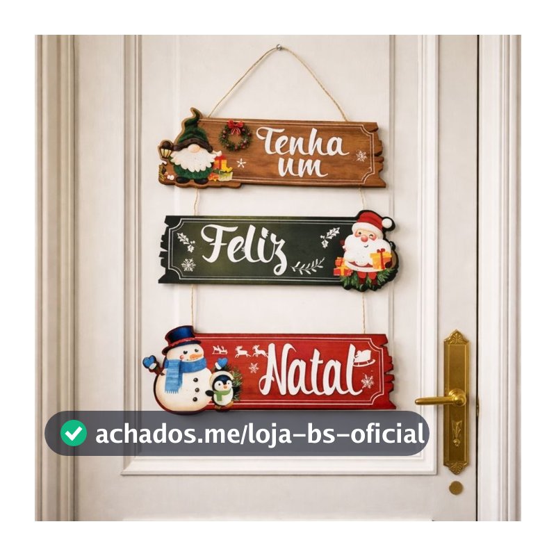 🎅 Placa Natalina MDF 3mm Tenha Um Feliz Natal – Enfeite Rústico com Corda de Sisal, Decoração Porta e Parede Natal 🎄