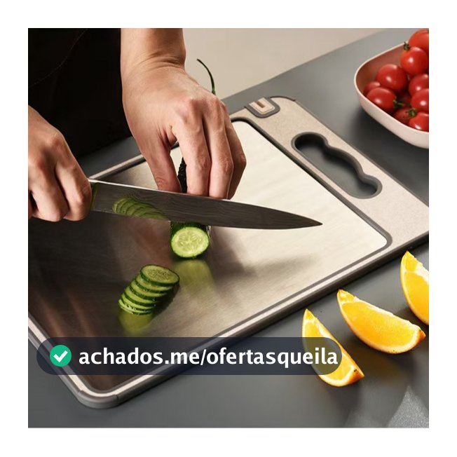 Tábua De Corte Dupla Face 304 De Aço Inoxidável, Antimofo e Antibacteriano, Ferramenta de Cozinha