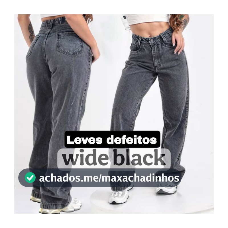 Calça Jeans Feminina Wide Leg LEVES DEFEITOS Alto Padrão Lançamento