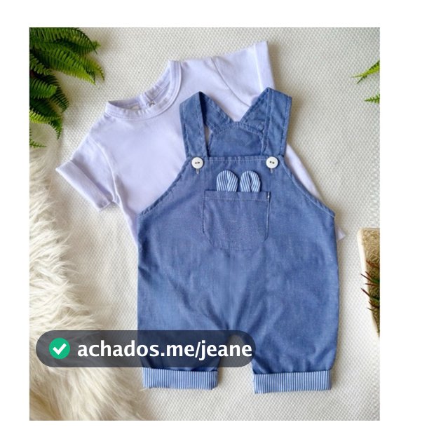 Jardineira Jeans Nika Baby Para Bebê Ryan