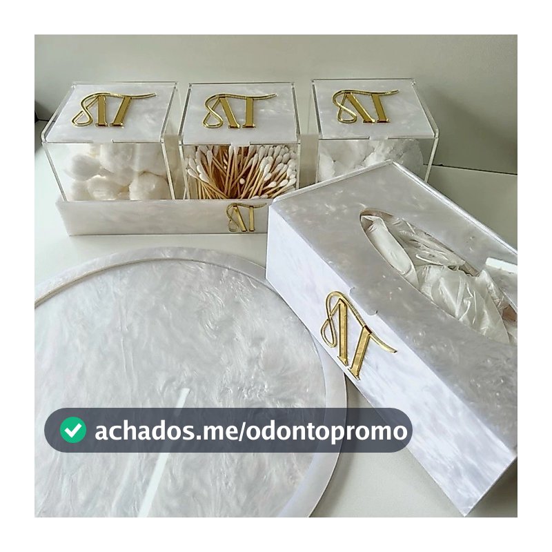 KIT ORGANIZADOR madreperola personalizado em acrilico organizador clínica studio consultório.