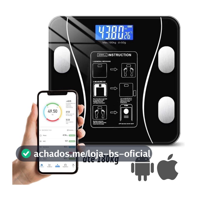 Balança Corporal Bioimpedância Profissional Bluetooth