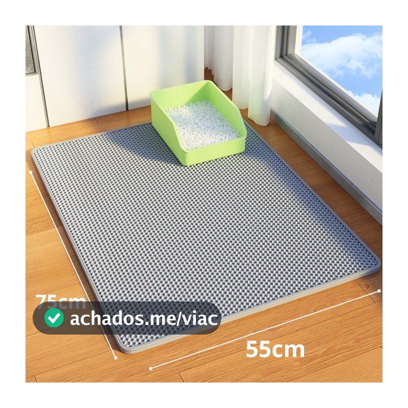 Tapete Higiênico para Caixa de Areia de Gatos Anti Sujeira Coletor Antideparrante 55x75