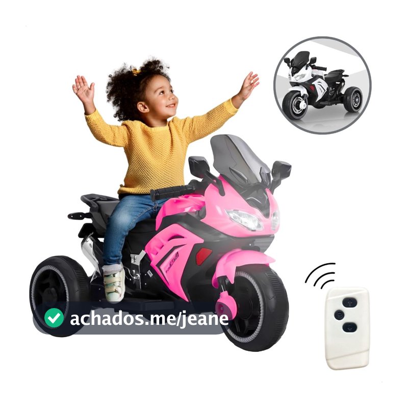 Moto Elétrica Infantil com Controle Remoto Menino Motinha Triciclo Passeio Brinquedo