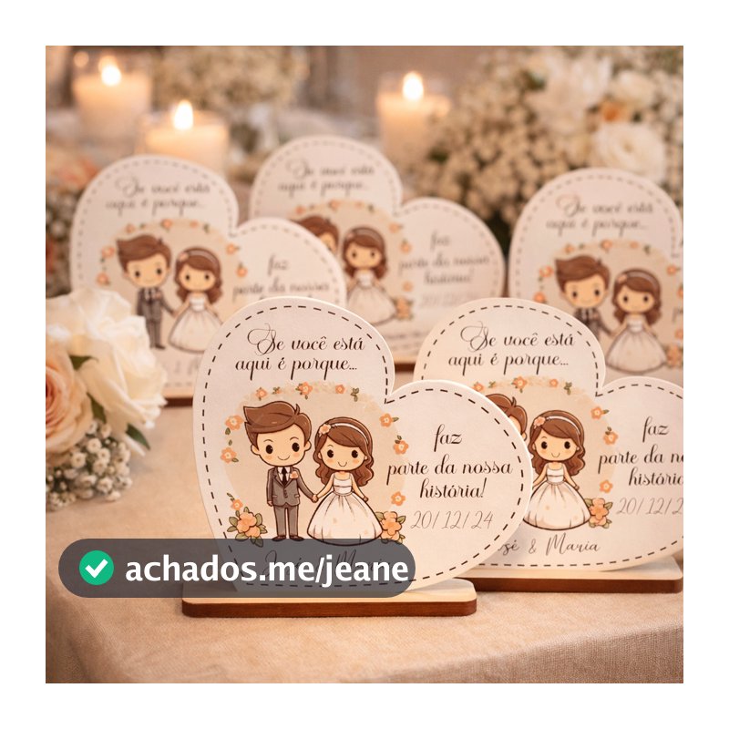 Kit 30/50/120 Lembrancinhas de Casamento Noivos Casal Nome Personalizado MDF Presente Centro de Mesa