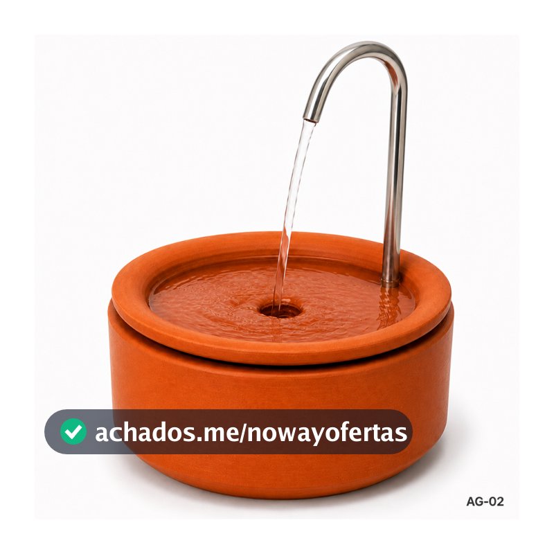Bebedouro Fonte Água Gato Cerâmica Barro Água Fresca Terracota Natural