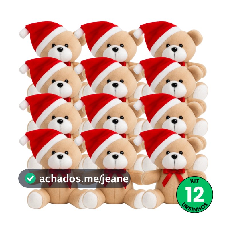 Kit Enfeite De Natal Ursinho De Pelúcia Natalino Decoração Árvore De Natal