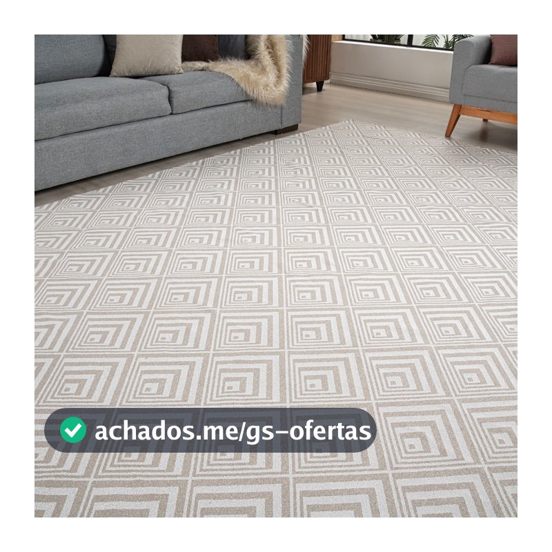 Tapete Clean 2,00 M X 1,40 M Off White Elegante Moderno Sofisticado Para Sala Quarto Escritório