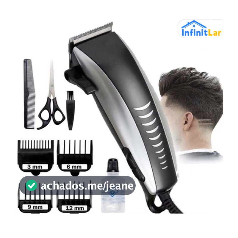 Corte de cabelo barbear aparador profissional barba rosto 9 peças elétrico 110V