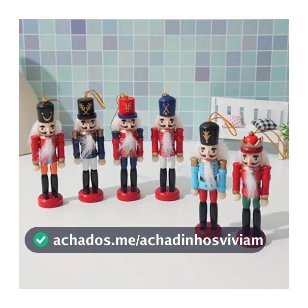 Enfeite de Natal Soldado Quebra Nozes Kit Decorativo Boneco Soldadinho de Chumbo Decoração Natalina Papai Noel 12 cm