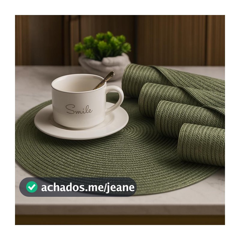 Kit 4 ou 6 Jogo Americano Tapete De Mesa Posta Redondo Design Elegante Impermeável 38cm