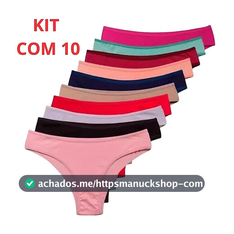 Kit Calcinhas Feminina Algodao Adulto Microfibra Conforto Calcinha Tanga