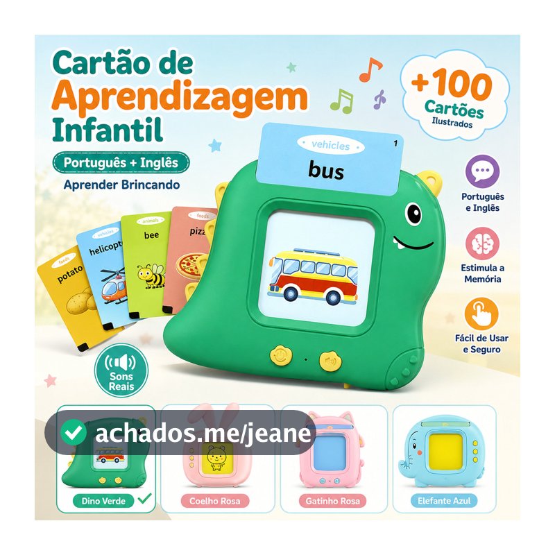 Pronúncia Máquina Cartões Aprendizagem Oral Educacional [Português de Portugal e Inglês]
