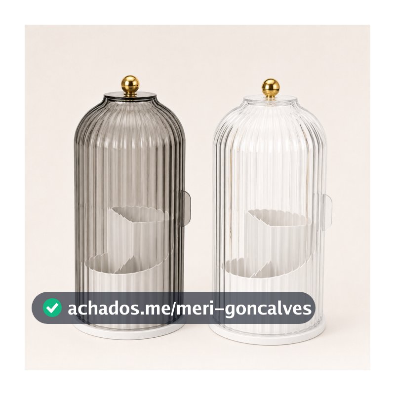 Organizador Giratório com Tampa Transparente 25cm