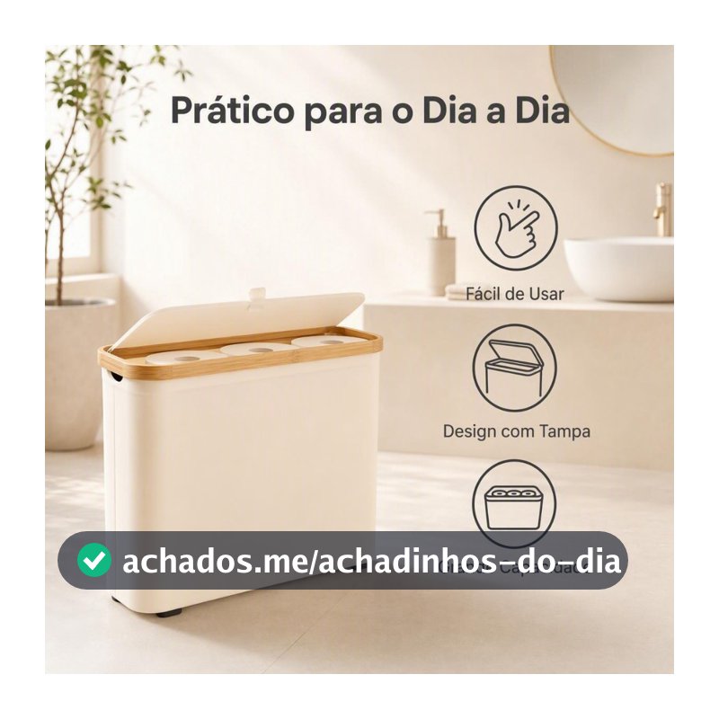 Suporte cesta para guardar papel higiênico no banheiro