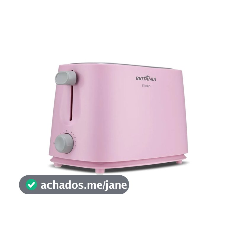 Torradeira Britânia Rosa Lançamento BTR04RS 6 níveis de Tostagem 750W