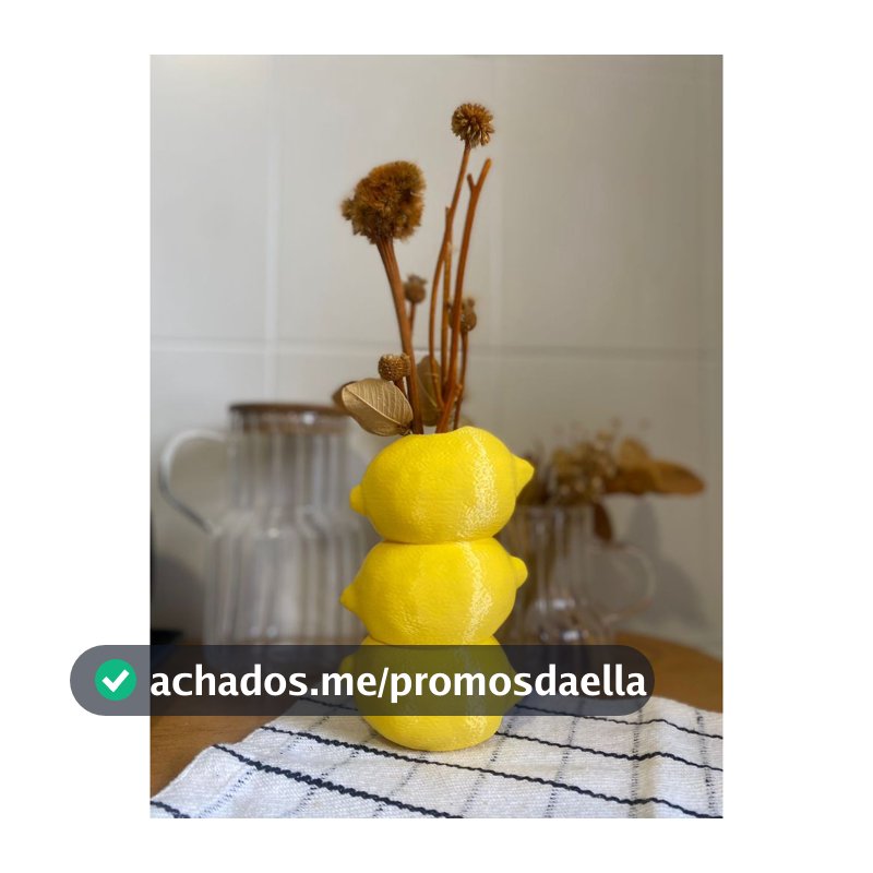 Vaso Decorativo Limão Siciliano Realista | Escultura Decoração Tropical Premium
