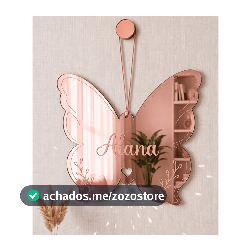 Porta Maternidade Borboleta 25cm Personalizado com Nome, Enfeite Quarto Bebê Menina, Decoração
