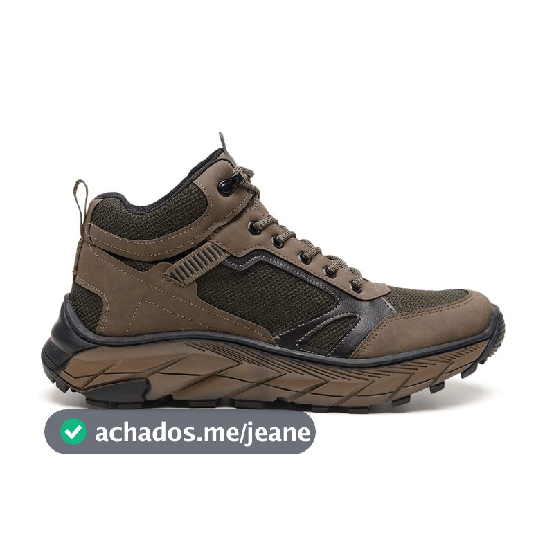 Bota Masculina Oliva Cuturno Militar Masculino Botina Adventure Tratorada Antiderrapante Trabalho WL