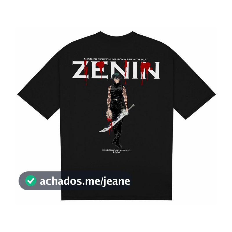 Camiseta Oversized Maki Zenin Jujutsu Kaisen original para treino academia