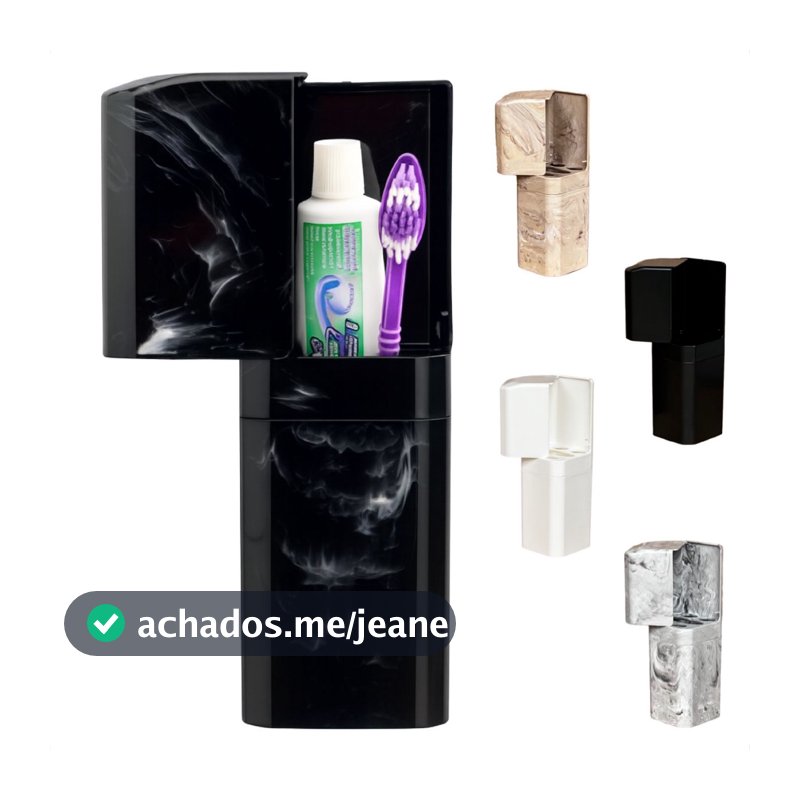 Porta Escovas e Creme Dental Encaixe Adesivo | Até 2 Uni Acessórios Banheiro Porta Pasta de Dente