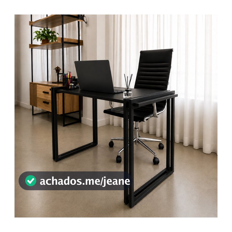 Mesa Executiva Design Industrial, Estrutura Reforçada Espaço para Computador, Estudo ou Trabalho-103