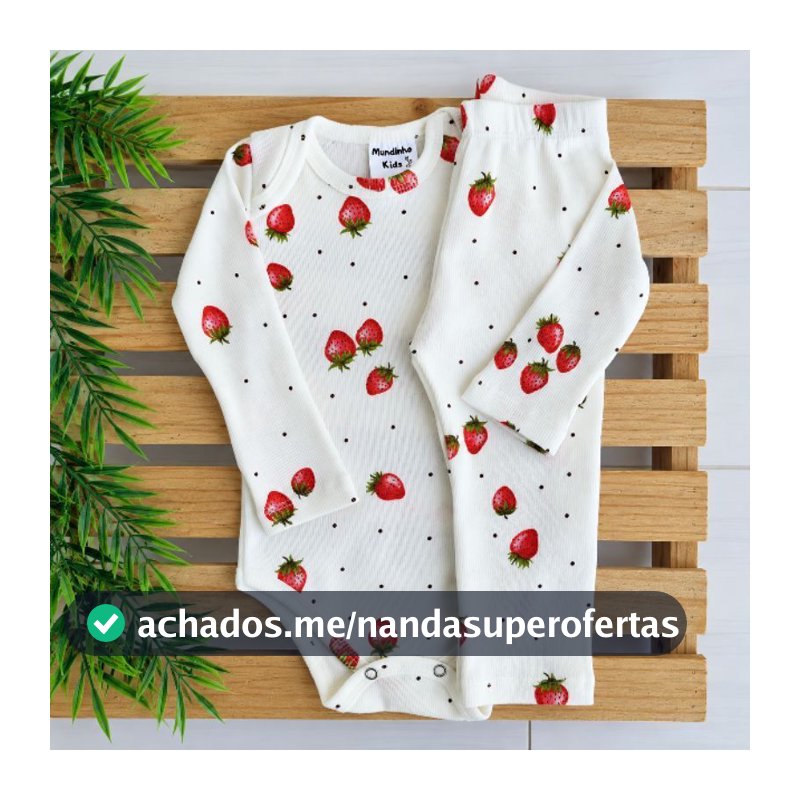 Conjunto Manga Longa Canelado Body Bebê Menina Body+Calça Tipo Mijão Diversas Cores e Estampas
