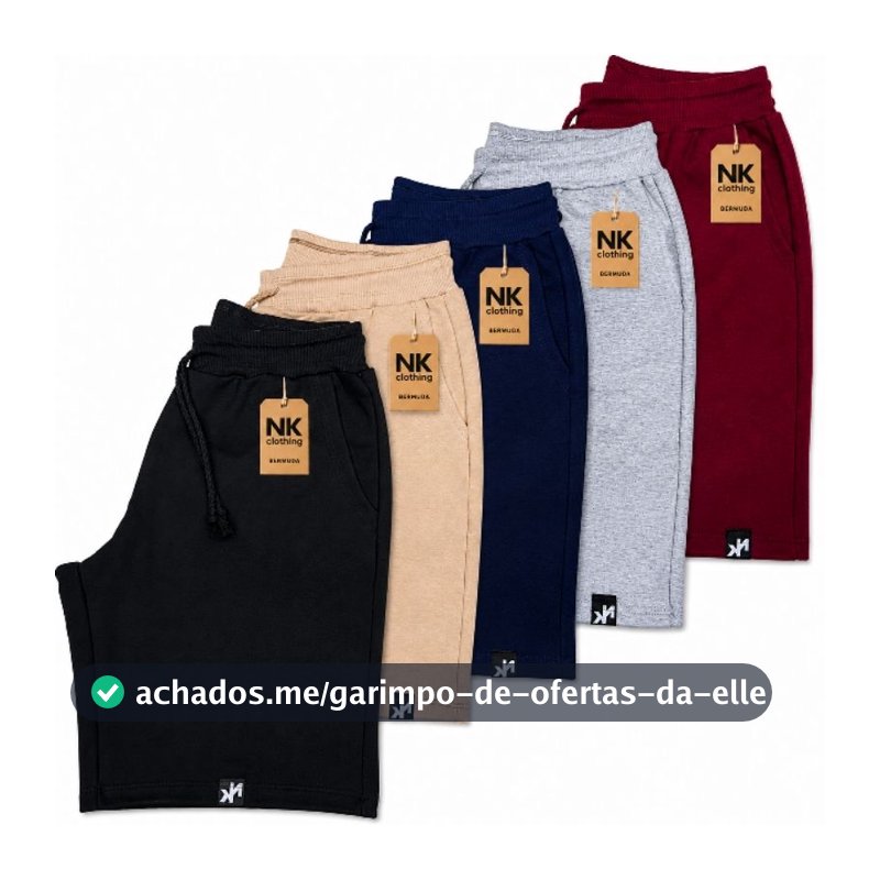 Kit 3 E 5 Bermuda Moletom Masculina Short Treino Academia Com Elástico E Amarração Bolso Fundo