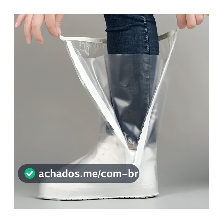 Capa Chuva Sapato Premium Protetor Pé Tênis Moto Adulto Impermeável Motoqueiro Calçado