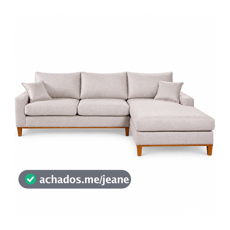 Sofá 4 Lugares Califórnia Living com Chaise Esquerda 2,72m Linho Espuma D28 Essencial Estofados