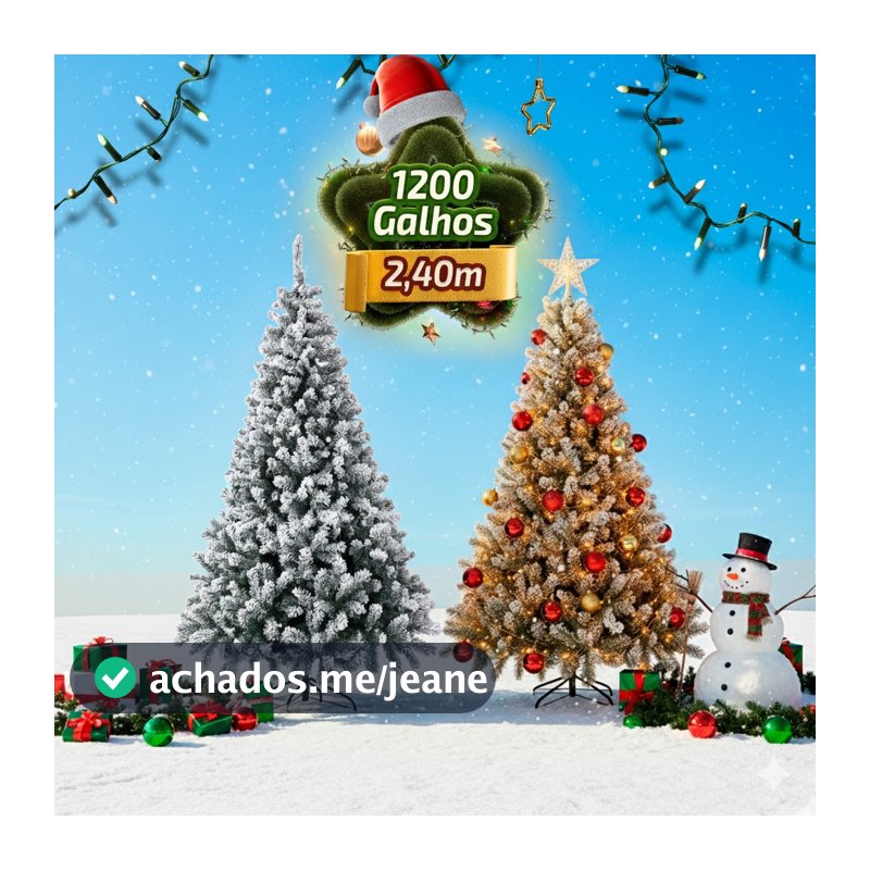 Árvore Natal 180cm 210cm 240cm 650 950 e 1200 Galhos Pinheiro Decoração Natalina