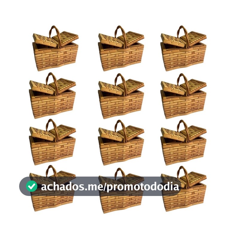 KIT Mini Cestas de  Piquenique com Fibra Sintética  Alça Fio Sintético 22 x 14 x 12 cm Varias unidades