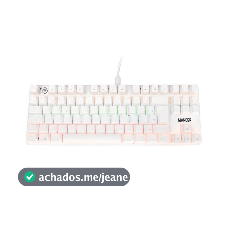 Teclado Mecanico Mancer Shade MK3, Rainbow, Switch Huano Vermelho, Branco, MCR-SHM3-WH01