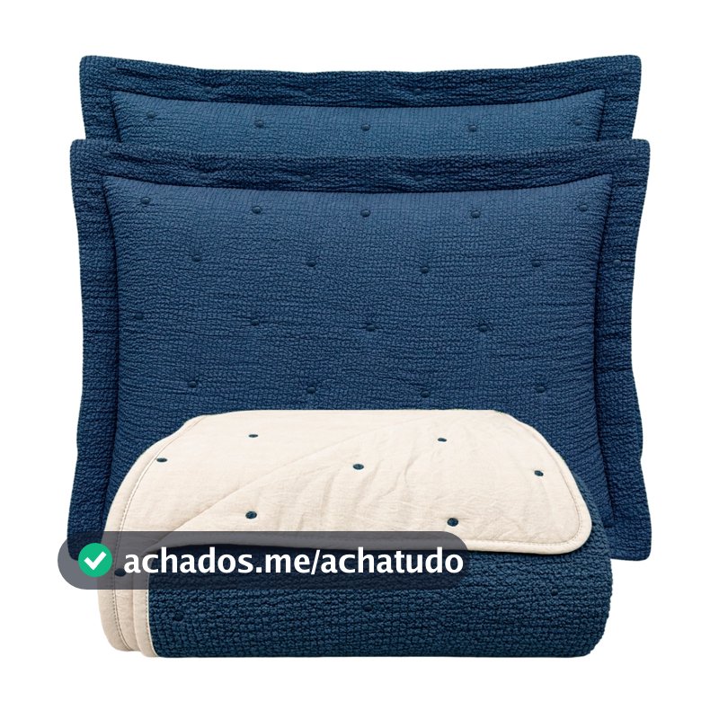 Kit Cobre Leito Percal 300 Fios Dupla Face Textura Clássico 3 Peças