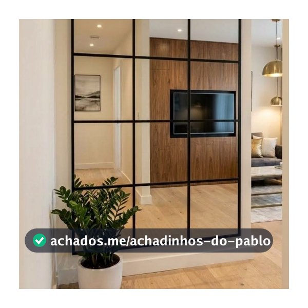 Painel de Espelho Decorativo Moderno 12 Unidades 20cm x 20cm Contemporâneo para Sala de Estar