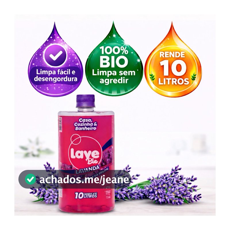 Concentrado LaveBio 🍃 para 10 LITROS ou 20 borrifadores - Maior rendimento da categoria - Lavanda 🌾