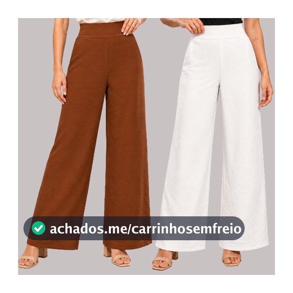 Kit 2 Calça Pantalona Feminina Wide Leg Calça Estilosa Calça Feminina Para Trabalhar Elegante