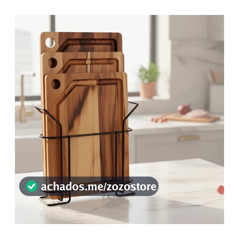 Kit 3 Tábuas para Corte de Carnes Legumes com Suporte Para Dia a Dia Pratico e Compacto - Stolf