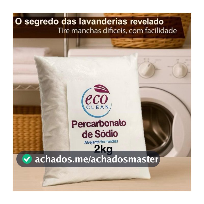 Percarbonato de Sódio 100% Puro Limpeza Em Geral Tira Manchas Roupas Brancas 500g/1kg /2kg