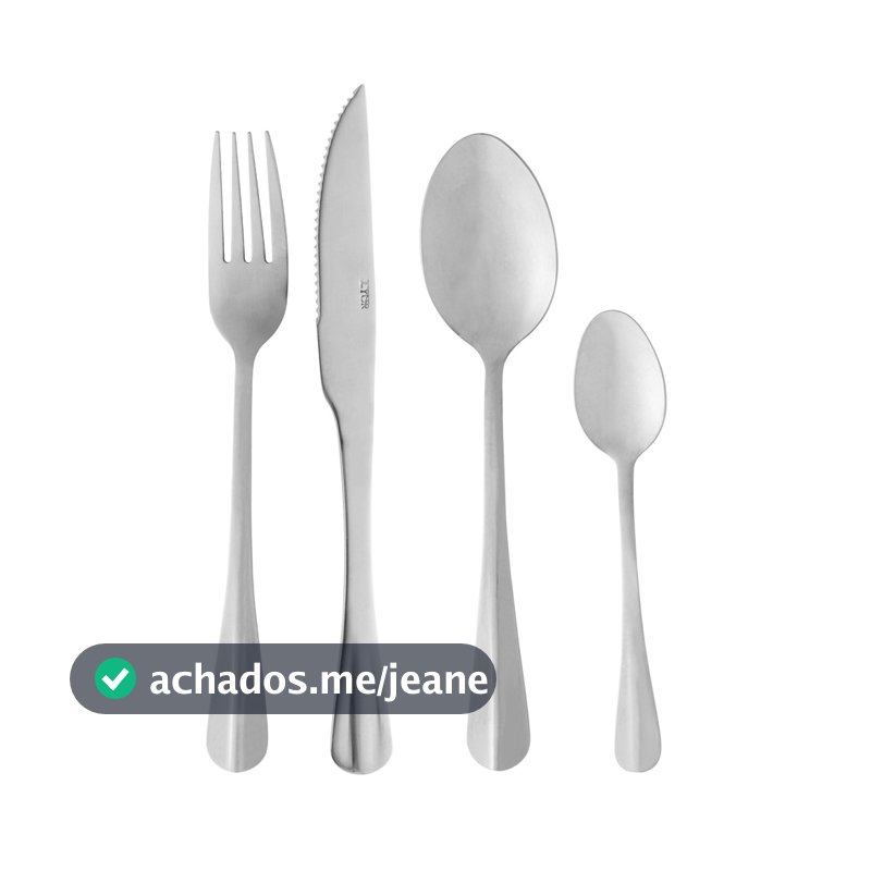 Faqueiro Jogo de Talheres Inox 24 Peças Aço Inox Positano - Lyor