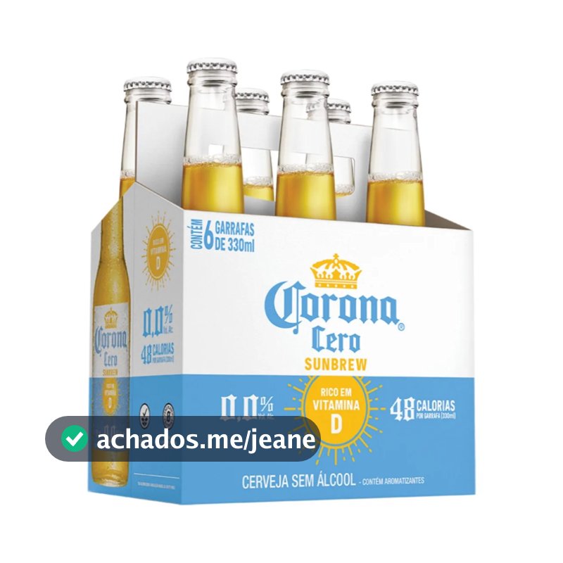 Cerveja Corona Zero Sunbrew 330ml Long Neck - 6 Unidades