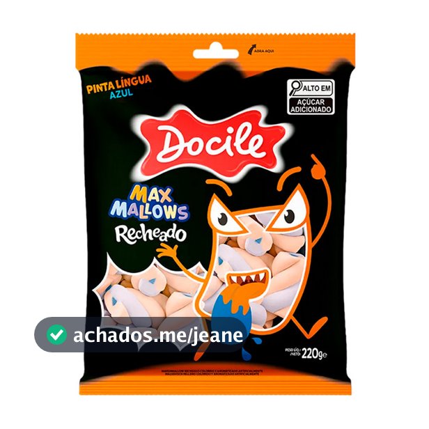 Marshmallow Maxmallows Recheado Twist Pinta Lingua Docile 220g