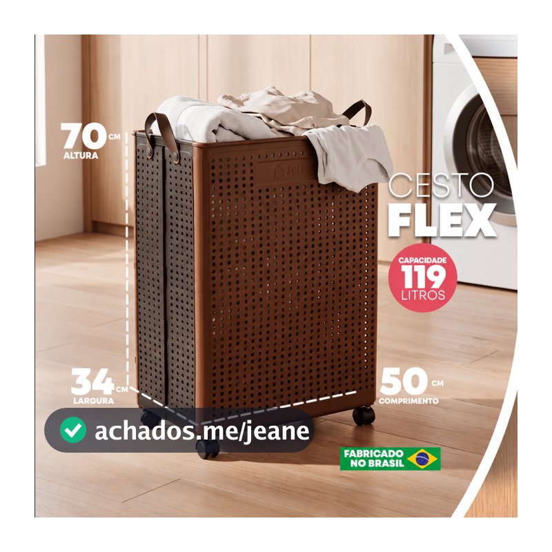 Cesto de Roupas Portátil Dobrável Organizador  Brinquedos Compacto 119 L Jel Lar Cesto Ropas Ideal Para Apartamento