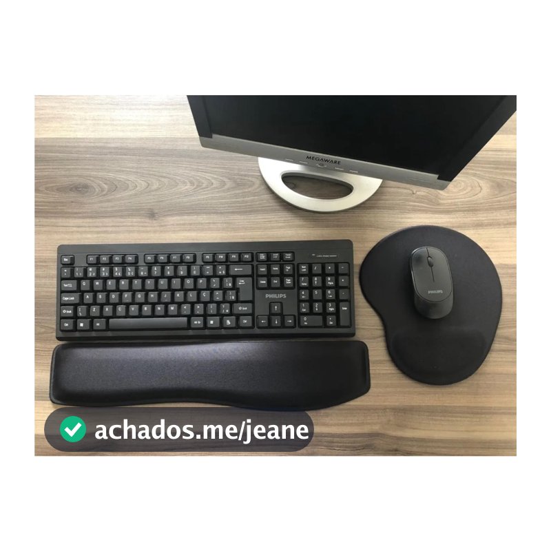 Kit Ergonômico Preto Mouse Pad Com Apoio de Pulso + Apoio para Teclado Conforto Escritório Gamer