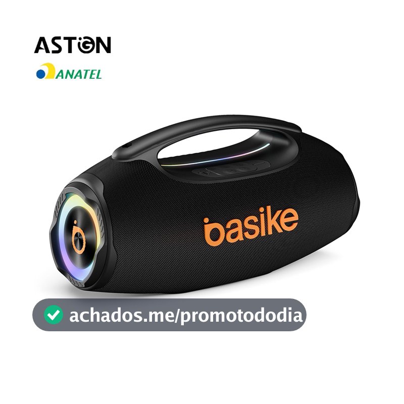 Astgn X Basike Caixa de Som Bluetooth Estéreo  80W Potente IPX6 TWS RGB