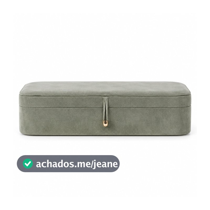 Caixa Decorativa Veludo Poliéster Verde 16cm Mart 23070