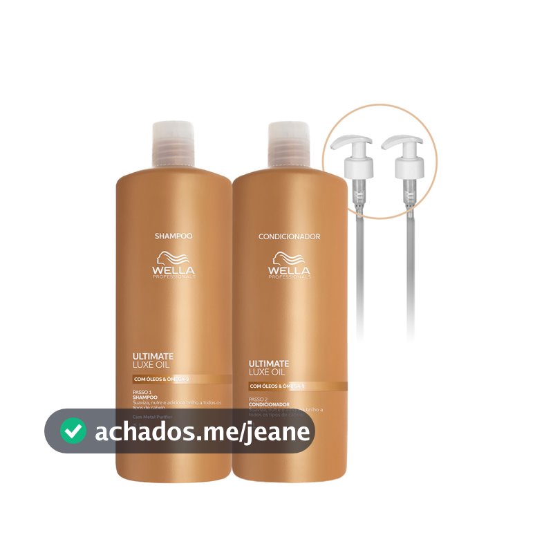 Kit Wella Professionals Ultimate Luxe Oil - Shampoo Condicionador Litro e Válvula (4 produtos)